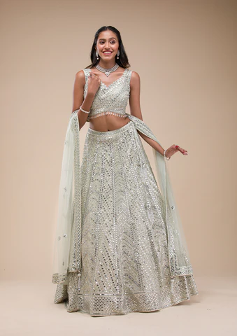 Mirrorwork lehenga Sangeet dress